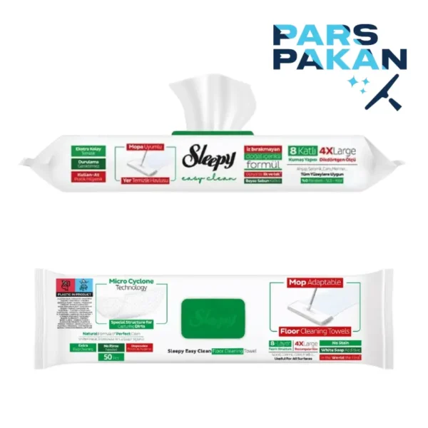 قیمت و خرید عمده دستمال مرطوب مخصوص تی برند اسلیپی Sleepy - تصویر 2